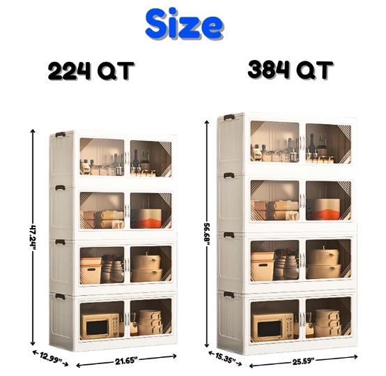 Collapsible Stackable Storage Bin with Lid & Wheels - Large Home Organization Cube