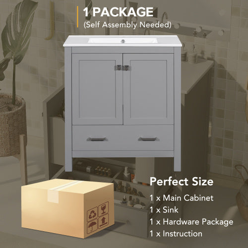 The Serene 30" Soft-Close Bathroom Vanity & Embedded Sink