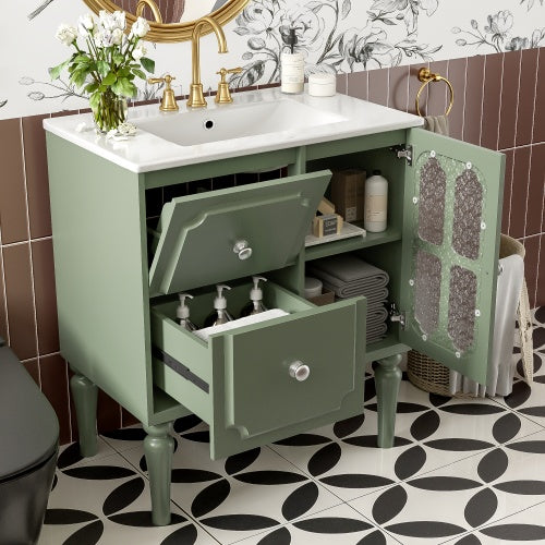 The Willow 30" Vintage Bathroom Vanity & Ceramic Sink