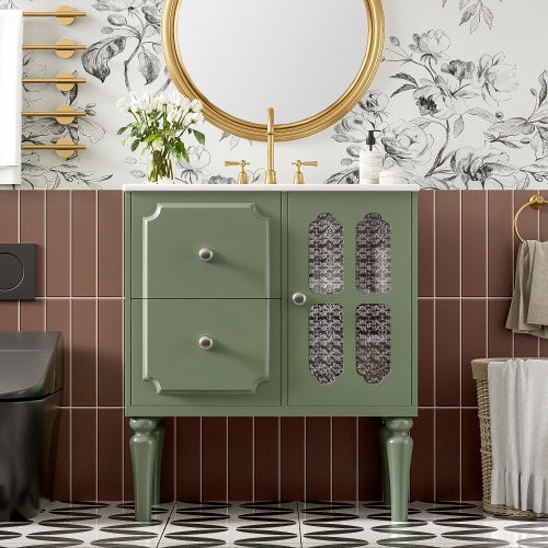 The Willow 30" Vintage Bathroom Vanity & Ceramic Sink