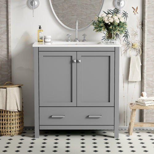 The Serene 30" Soft-Close Bathroom Vanity & Embedded Sink