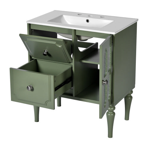 The Willow 30" Vintage Bathroom Vanity & Ceramic Sink
