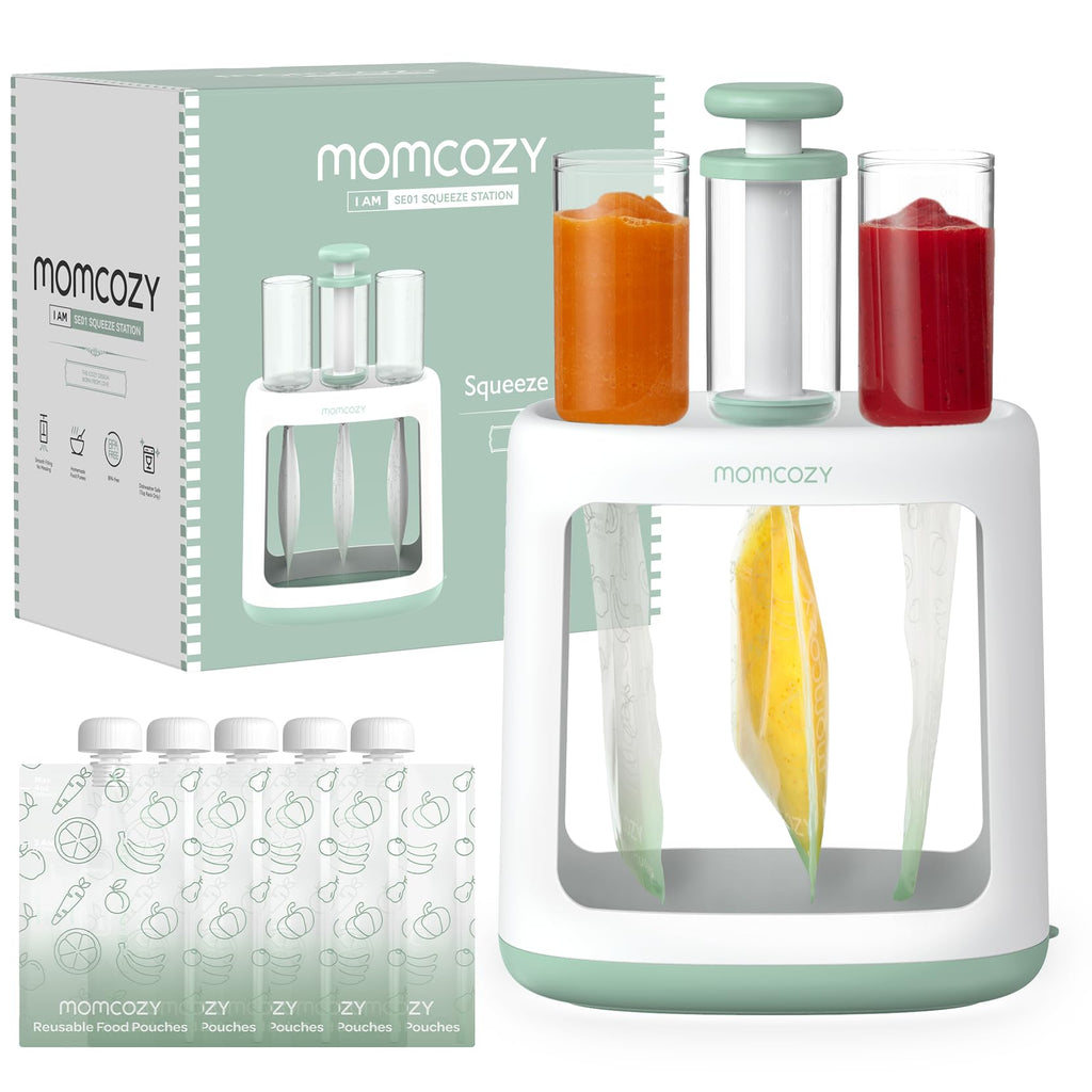 The Eco-Calm Baby Food Squeeze Station (with 5 Reusable Pouches)