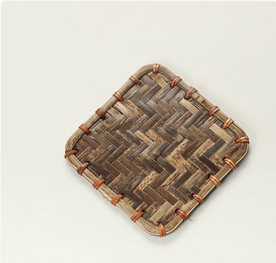 Bamboo Tea Coasters Set - Premium Natural Drink Coasters for Mindful Living
