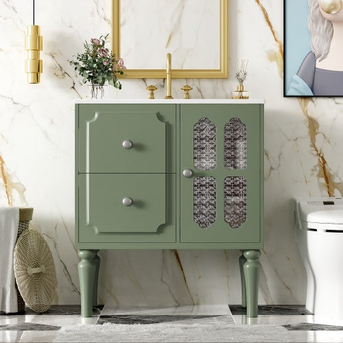 The Willow 30" Vintage Bathroom Vanity & Ceramic Sink