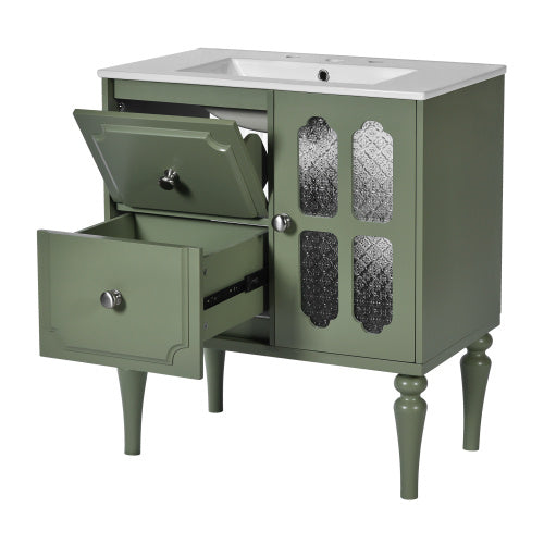The Willow 30" Vintage Bathroom Vanity & Ceramic Sink
