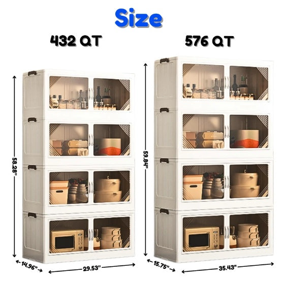 Collapsible Stackable Storage Bin with Lid & Wheels - Large Home Organization Cube