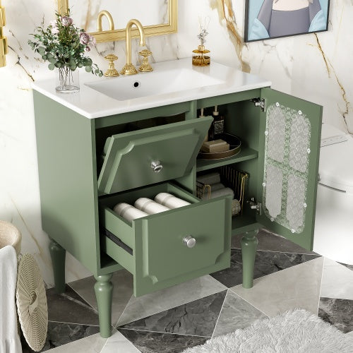 The Willow 30" Vintage Bathroom Vanity & Ceramic Sink