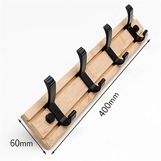 Minimalist Bamboo Wall Coat Rack - Eco-Friendly Entryway & Bedroom Organizer