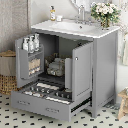 The Serene 30" Soft-Close Bathroom Vanity & Embedded Sink